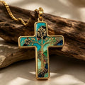 THALRAE Tree of Life Himalayan Mineral Art Handcrafted Cross Pendant